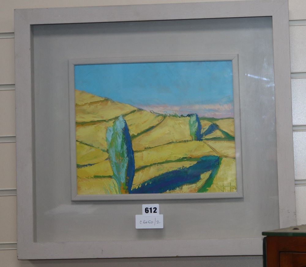 § John Jobson (1941-), oil on board, Barleyfield, South Wicklow, signed, 24 x 29cm